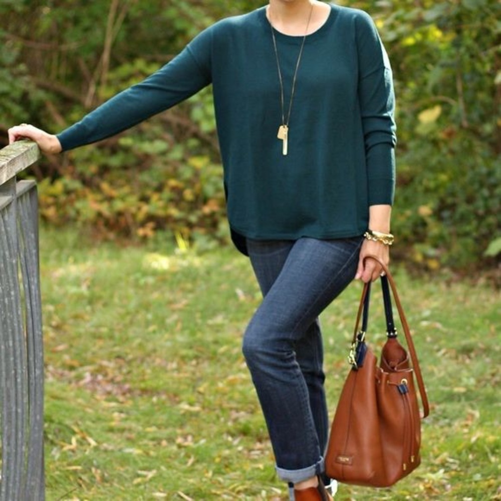 Madewell Northstar Pullover, jewel green, size S